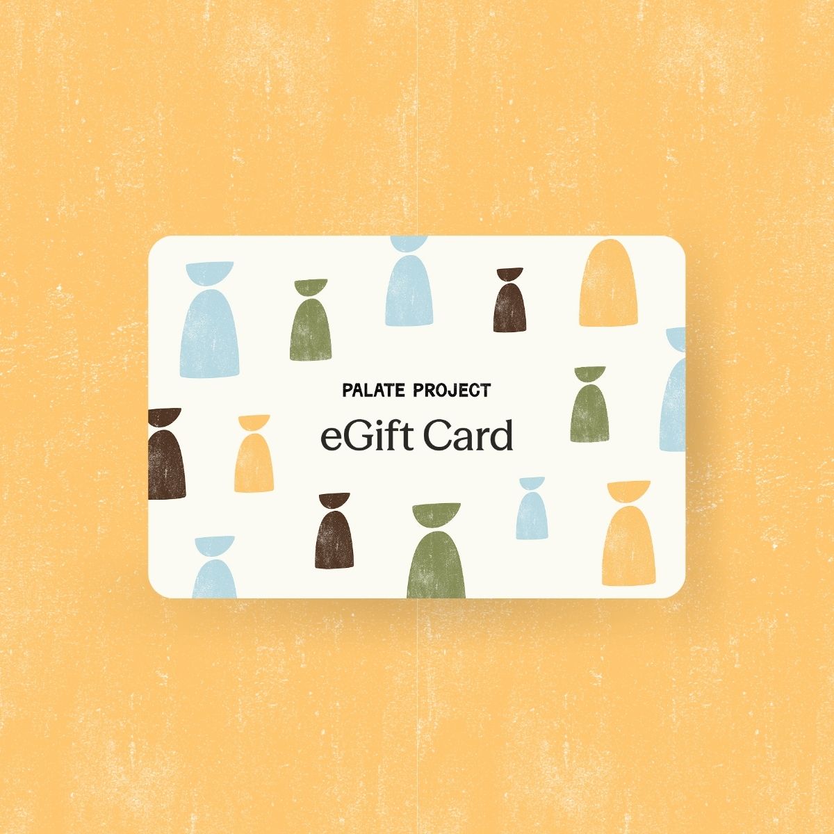 eGift card with abstract designs on a yellow background